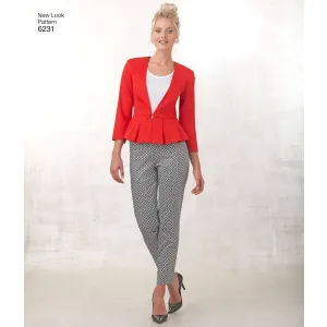 6231 Misses' Skirt, Pants & Peplum Jackets