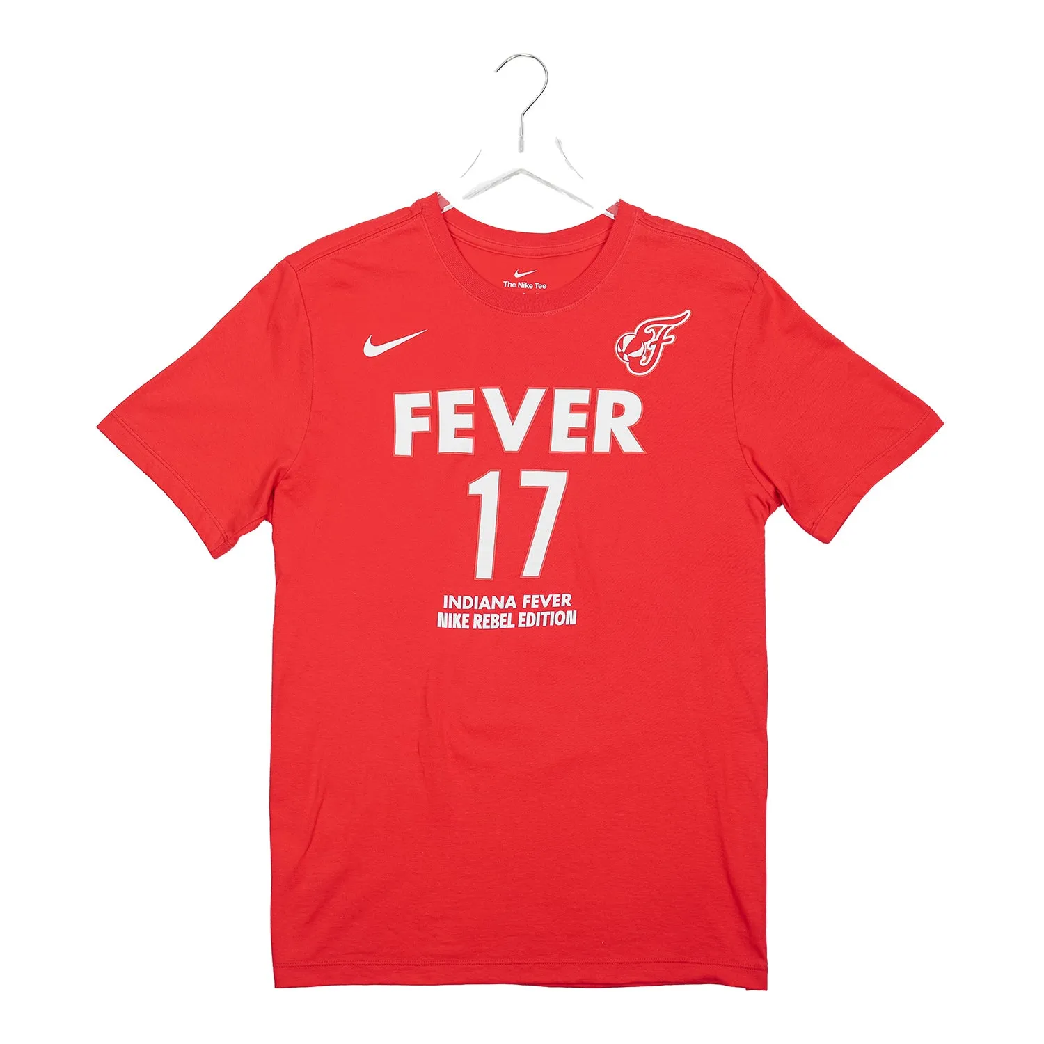 Adult Indiana Fever #17 Erica Wheeler Rebel Name and Number T-shirt in Red by Nike