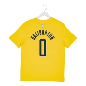 Adult Indiana Pacers #0 Tyrese Haliburton Statement Name and Number T-shirt by Jordan