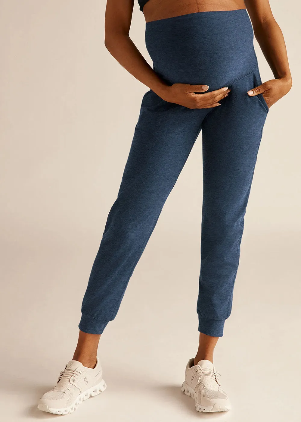 Beyond Yoga Beyond The Bump Maternity Midi Jogger - Nocturnal Navy