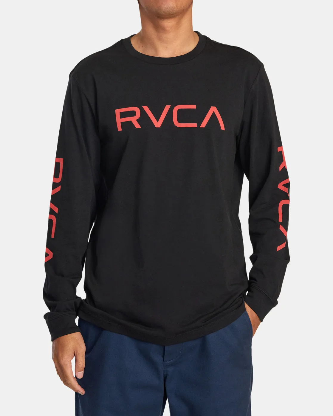 Big RVCA Long Sleeve Tee - Black/Baked Apple