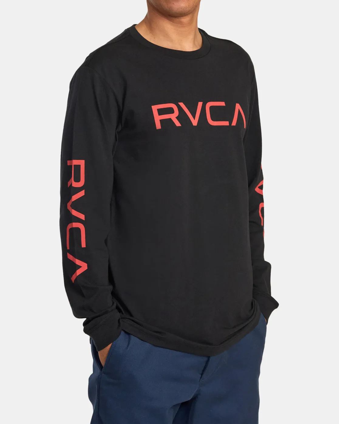 Big RVCA Long Sleeve Tee - Black/Baked Apple