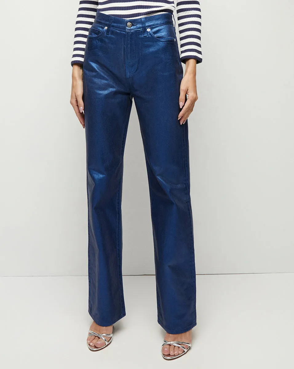 Dylan Metallic Straight-Leg Jean