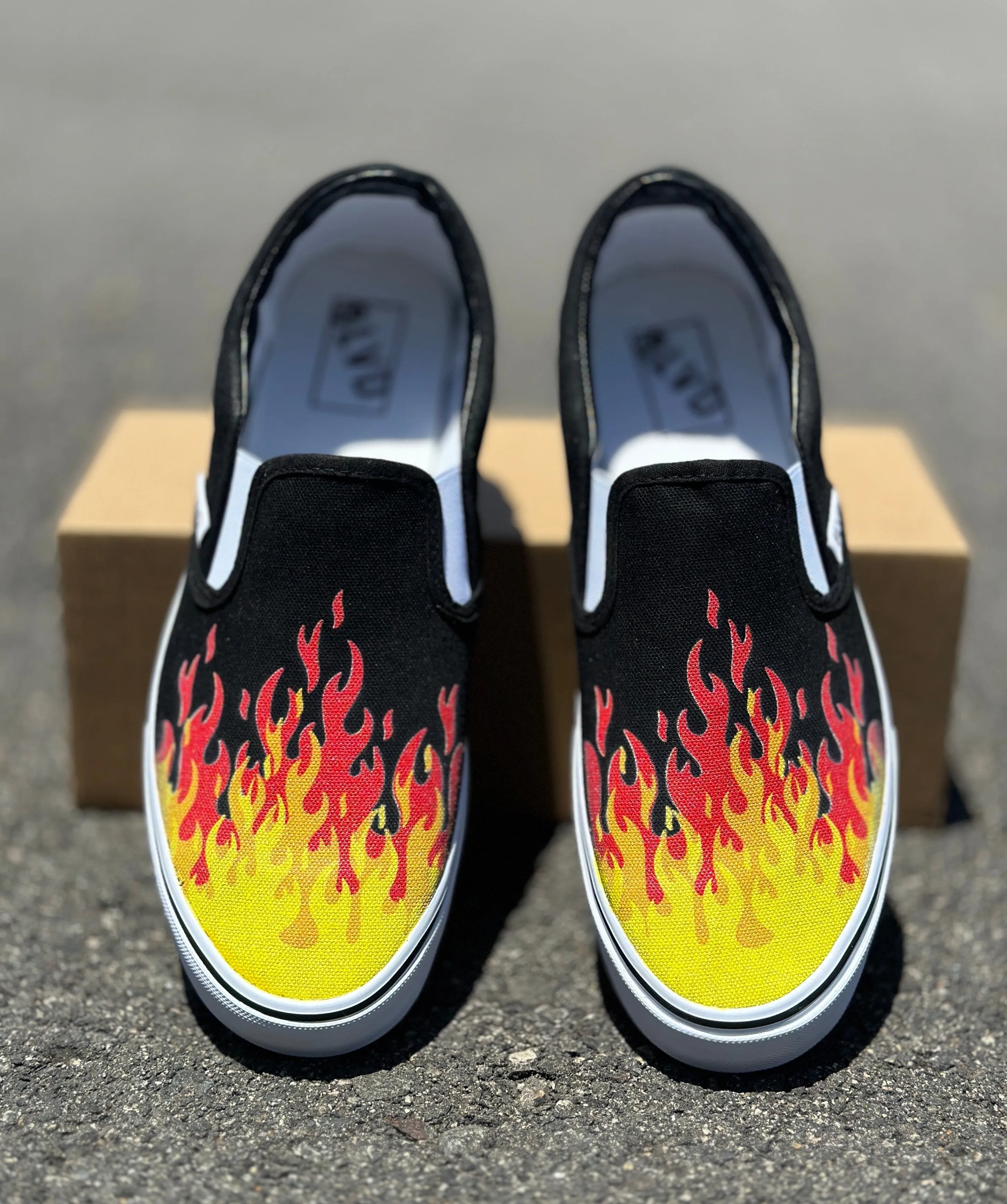 Hot Flame Shoes - BLVD Custom Original Slip Ons