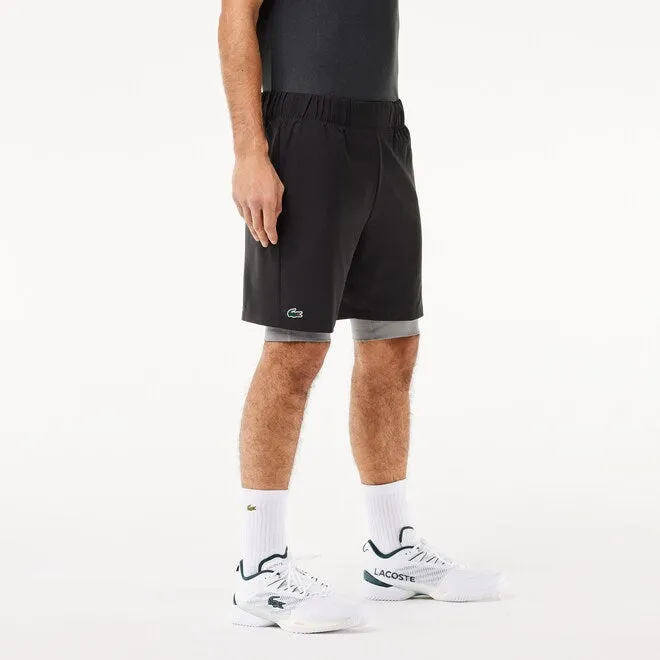 Lacoste Men's Two-Tone Sport Shorts With Built-in Undershorts