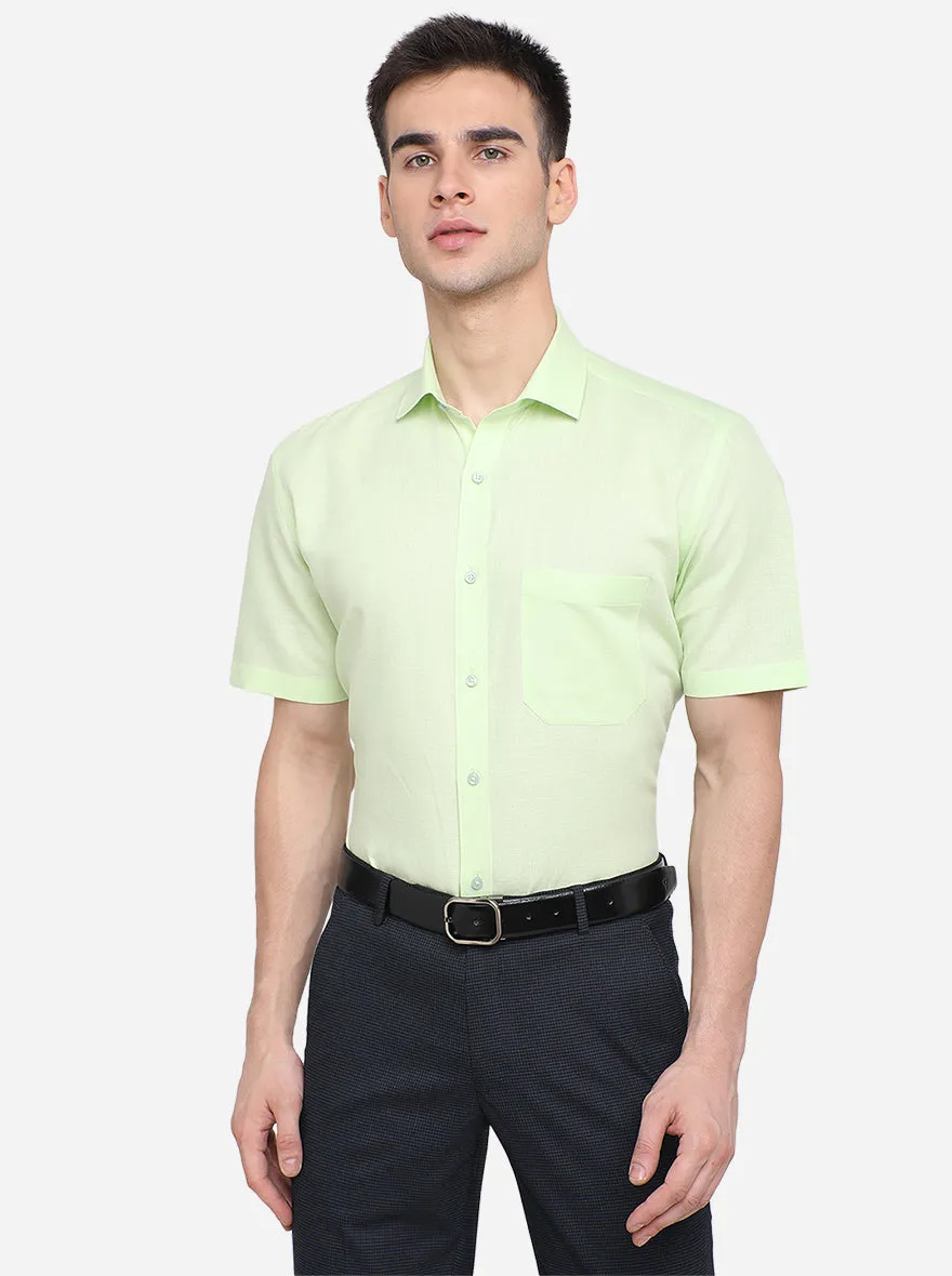 Lemon Solid Regular Fit Formal Shirt | Greenfibre