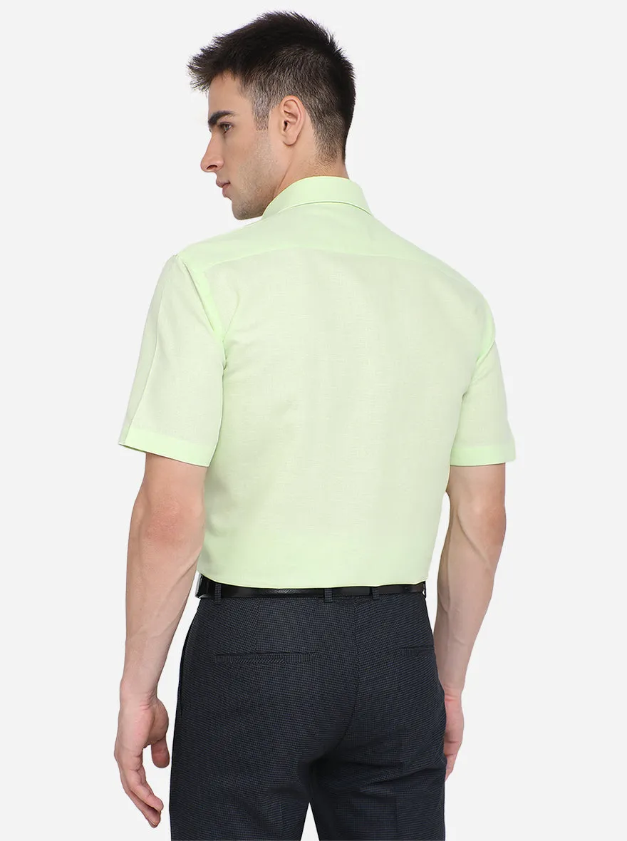 Lemon Solid Regular Fit Formal Shirt | Greenfibre