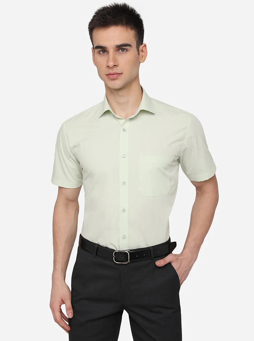 Light Pista Solid Regular Fit Formal Shirt | Greenfibre