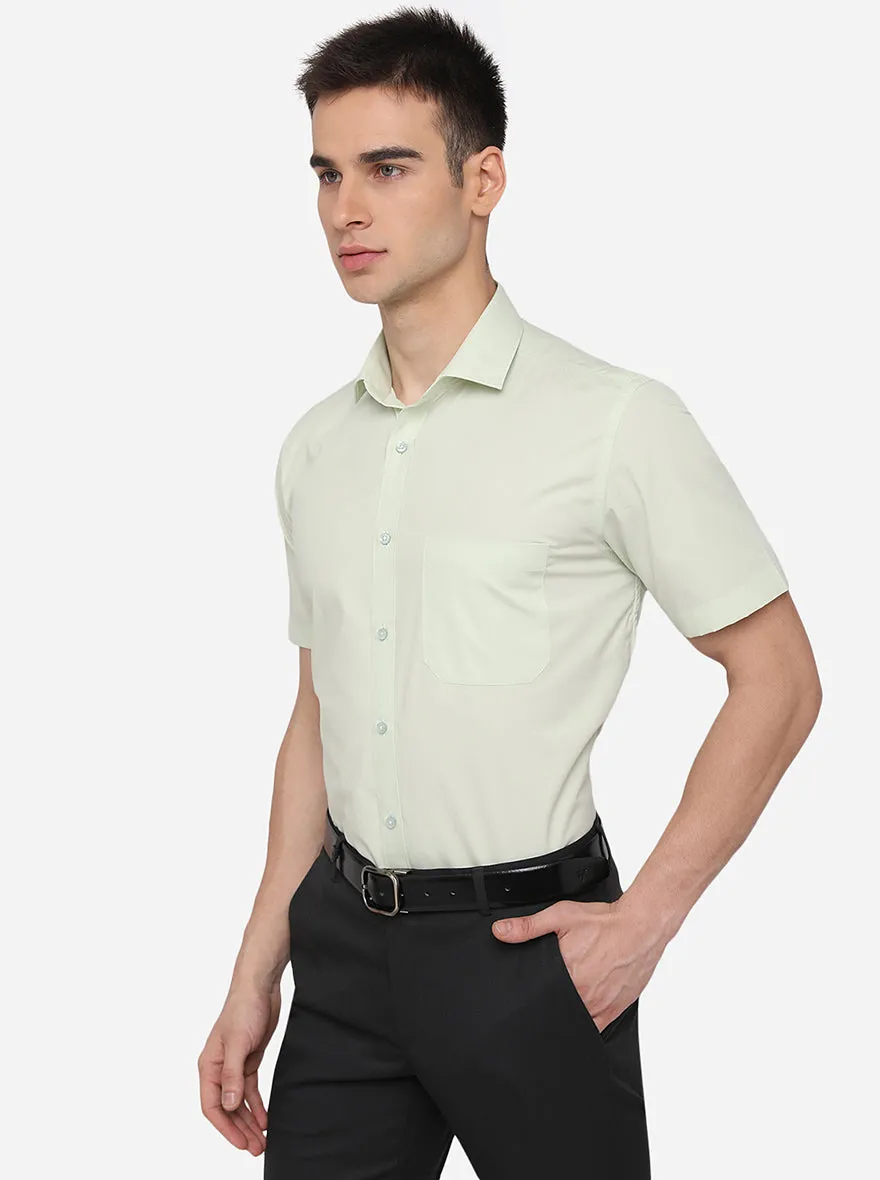 Light Pista Solid Regular Fit Formal Shirt | Greenfibre