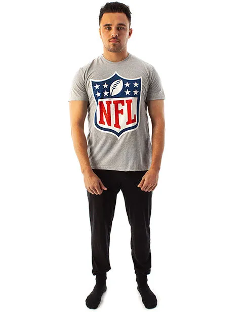 NFL Shield Logo Men's American Football Game Pyjama T-Shirt & Lounge Pant Set