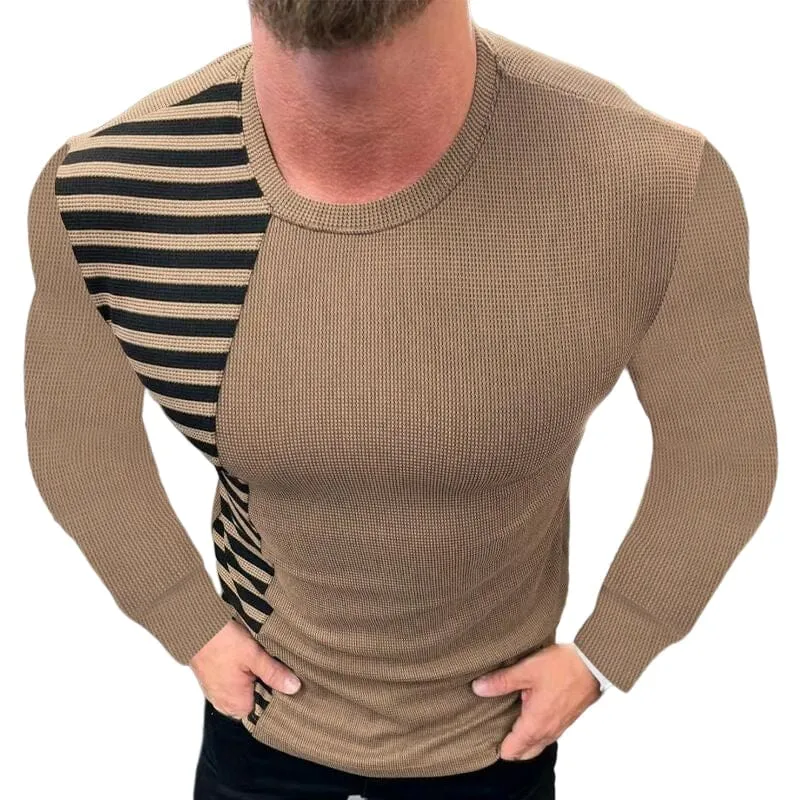 Panelled Striped Slim-fit T-shirt