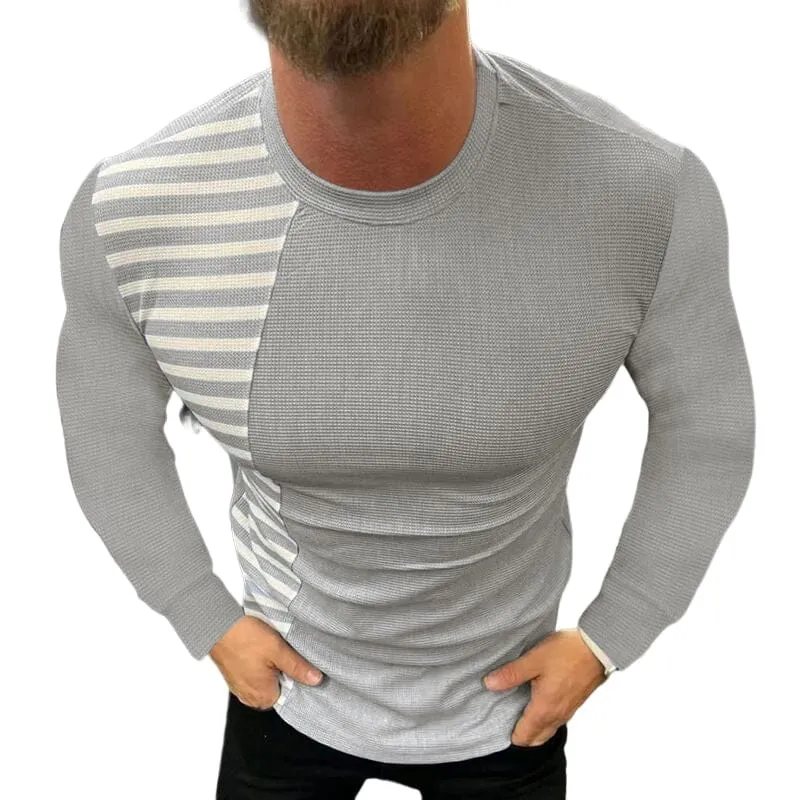 Panelled Striped Slim-fit T-shirt