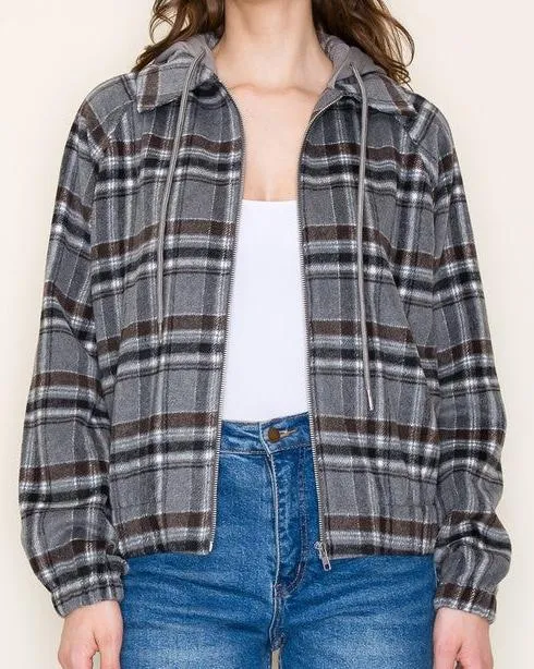 Plaid Hooded Jacket