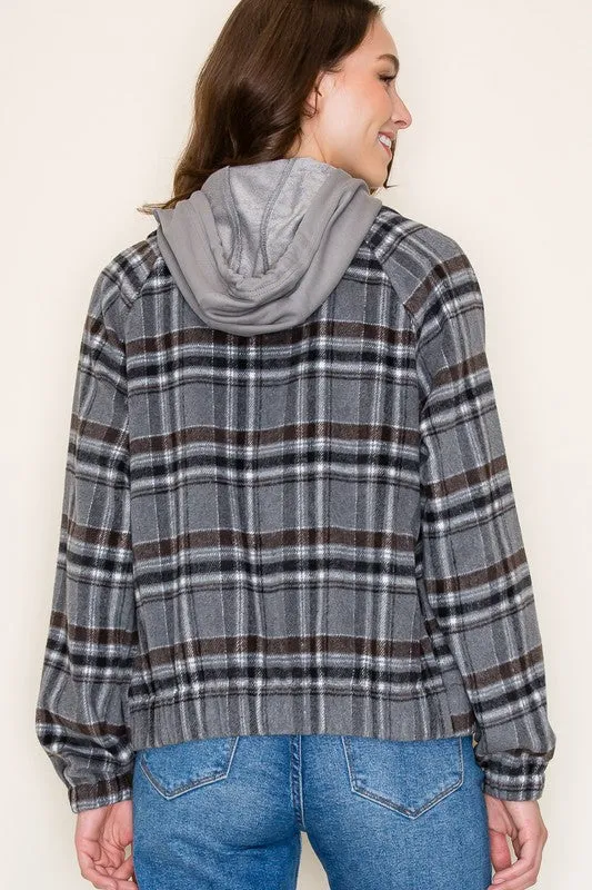 Plaid Hooded Jacket