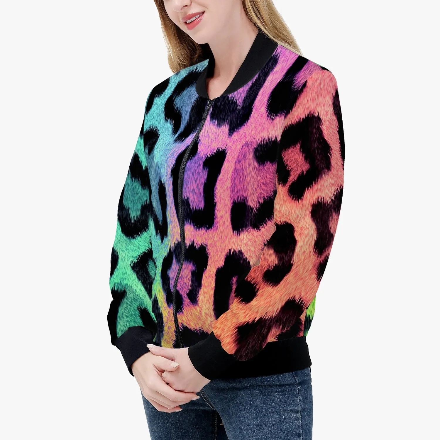 Rainbow Leopard Trending Women’s Jacket (Handmade)