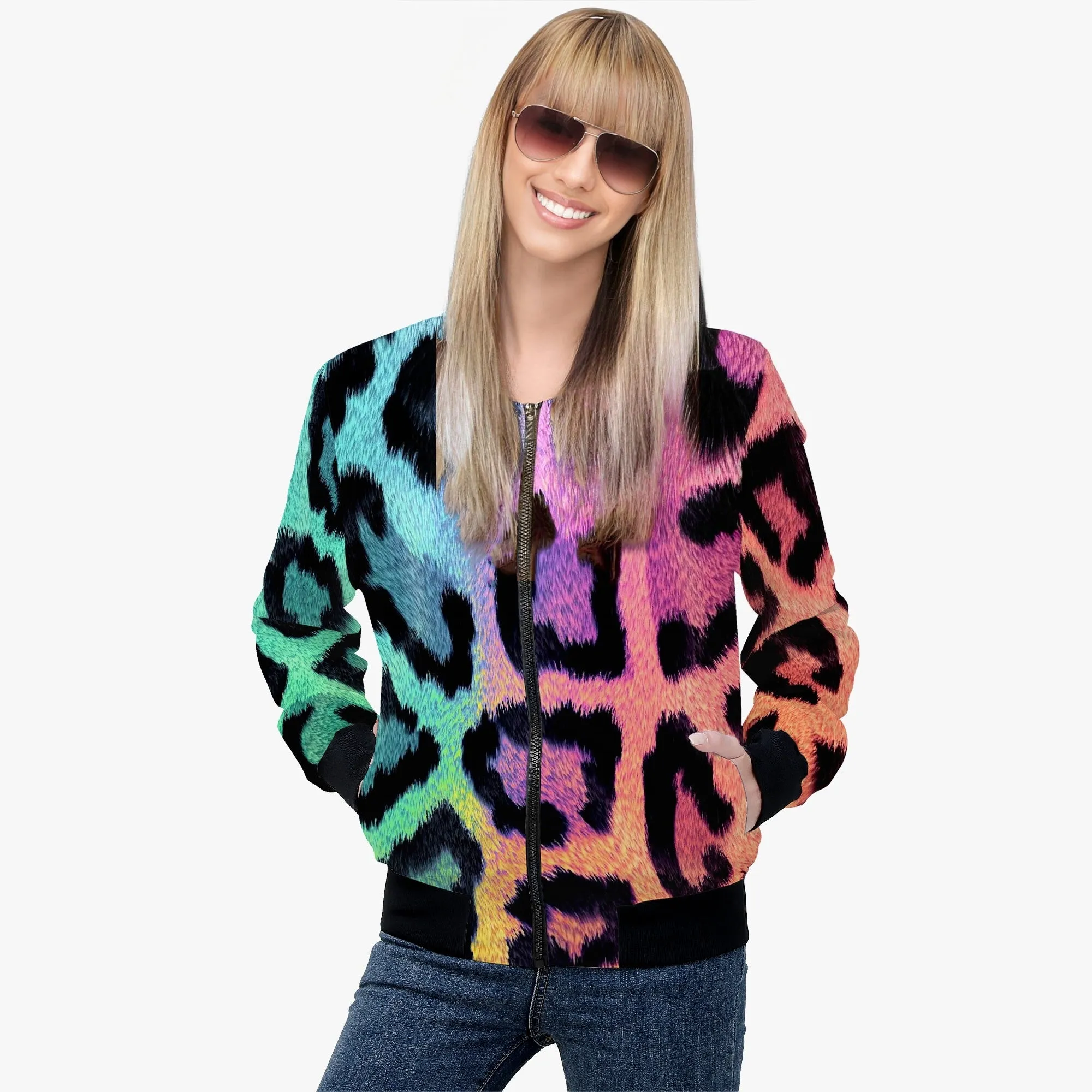 Rainbow Leopard Trending Women’s Jacket (Handmade)