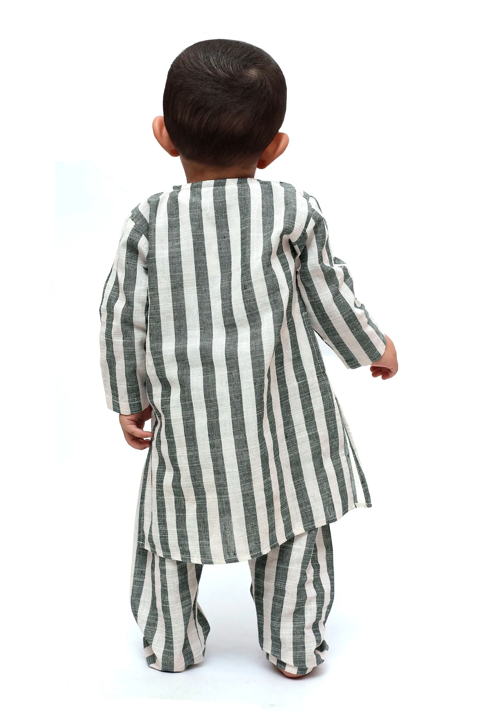 Set of 2 - Moon Blue Stripes Tunic Kurta Pajama