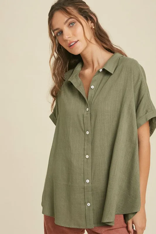 Soft Olive Woven Top