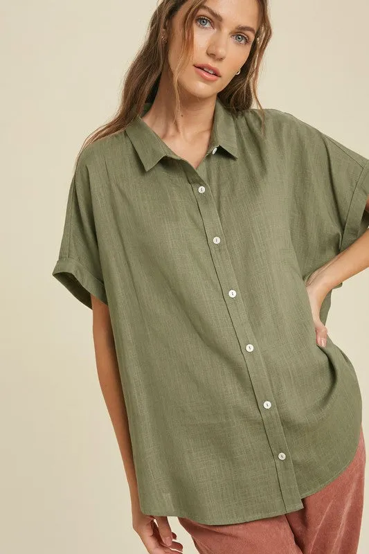 Soft Olive Woven Top