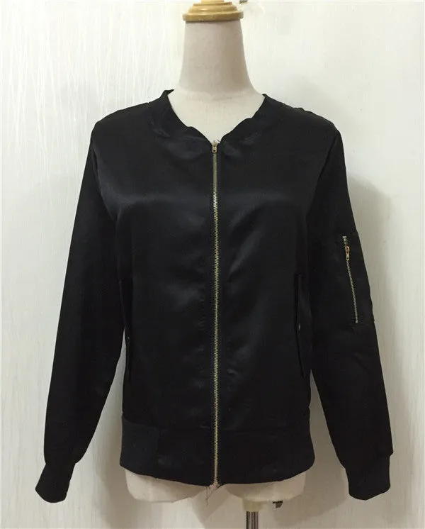 Trendy Zipper Short Thin Women Personality Jacket Outerwear