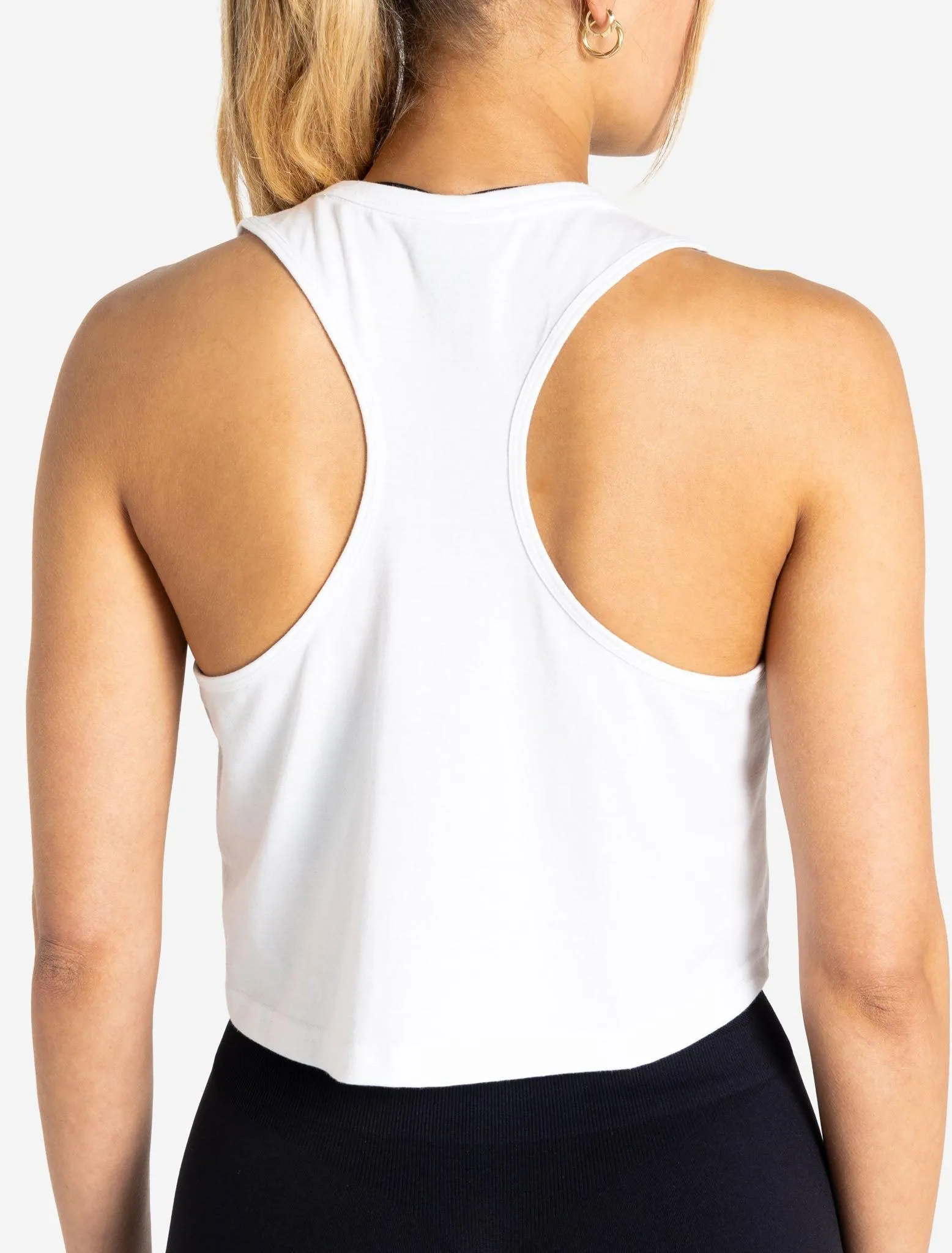 Wave Crop Tank - White